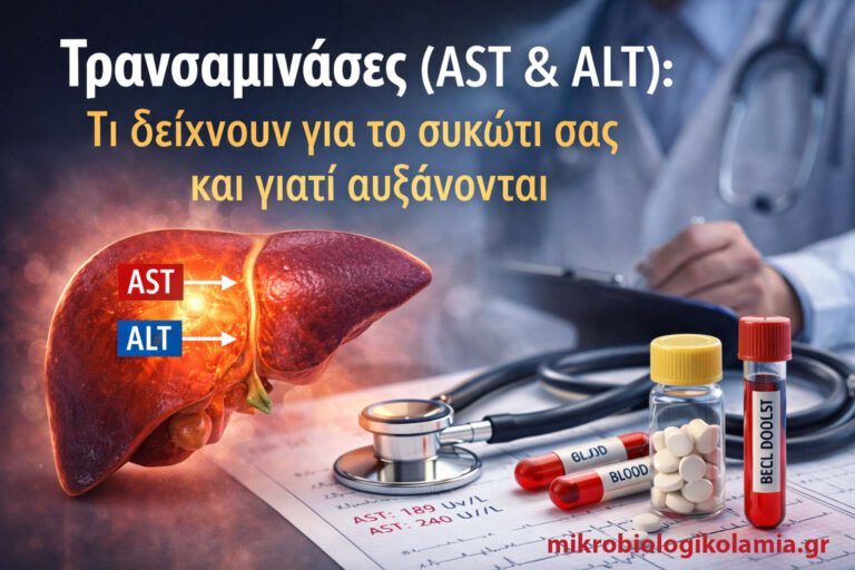 Τρανσαμινάσες AST και ALT – εξετάσεις αίματος που δείχνουν πιθανή βλάβη του ήπατος και χρησιμοποιούνται στον ηπατικό έλεγχο.