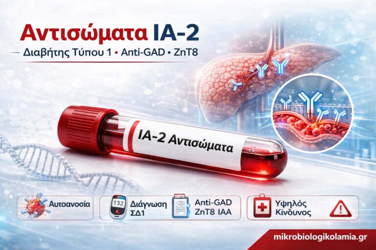 Αντισώματα IA-2 με παγκρεατική απεικόνιση, δοκιμαστικό σωληνάριο αίματος και αναφορά σε διαβήτη τύπου 1