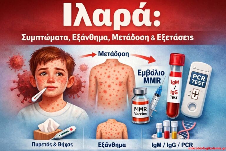 Ιλαρά με εξάνθημα σε παιδί – μετάδοση, εμβόλιο MMR και εργαστηριακές εξετάσεις IgM IgG PCR
