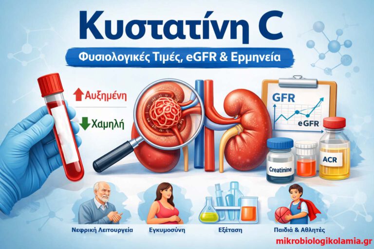 Κυστατίνη C εξέταση αίματος για νεφρική λειτουργία με eGFR, κρεατινίνη και ACR