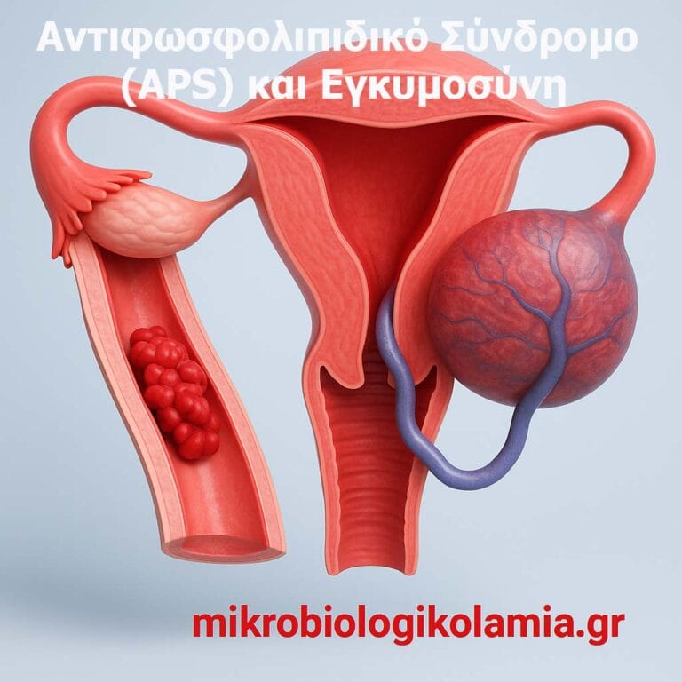 Αντιφωσφολιπιδικό σύνδρομο (APS) και εγκυμοσύνη – σχηματική απεικόνιση μήτρας και πλακούντα με θρομβωτικές αλλοιώσεις | mikrobiologikolamia.gr
