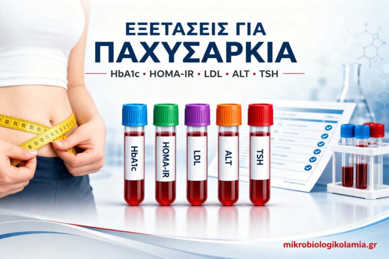 Εξετάσεις για παχυσαρκία με δείκτες HbA1c HOMA-IR LDL ALT TSH
