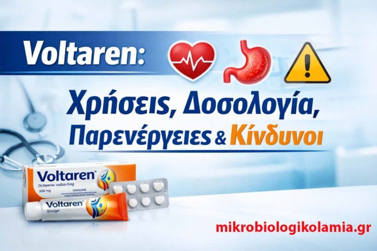 Voltaren: Χρήσεις, Δοσολογία, Παρενέργειες & Κίνδυνοι
