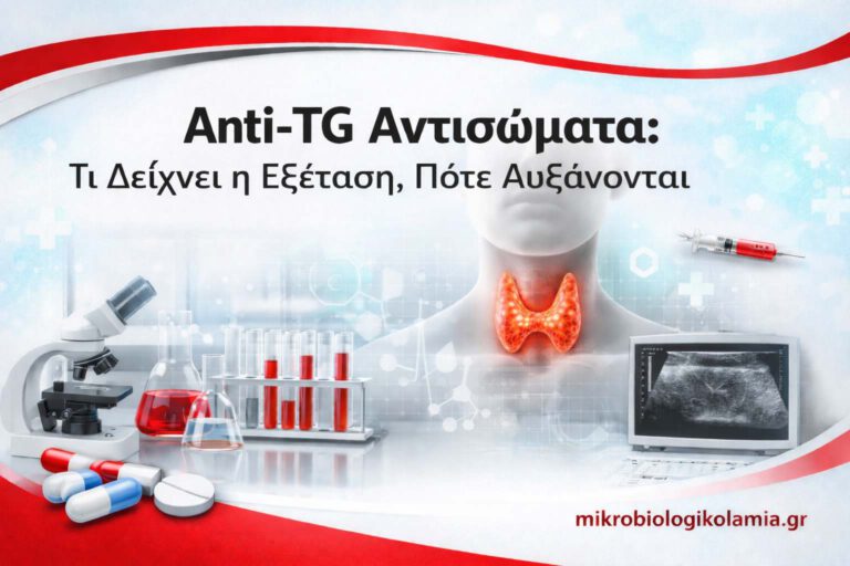 Anti-TG αντισώματα εξέταση αίματος θυρεοειδούς με απεικόνιση θυρεοειδή, αιμοληψία και υπερηχογράφημα