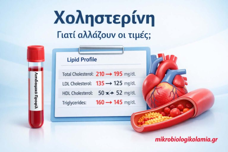 Χοληστερίνη και διαφορά στις τιμές από εξέταση σε εξέταση