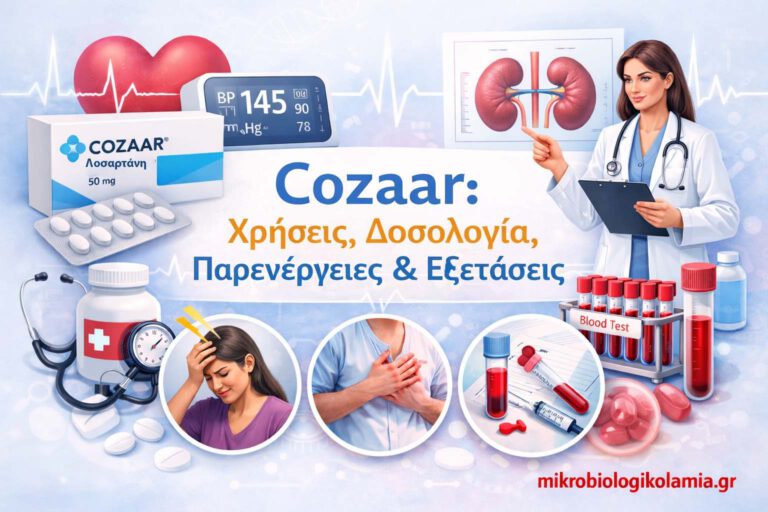 Cozaar: Χρήσεις, Δοσολογία, Παρενέργειες & Εξετάσεις