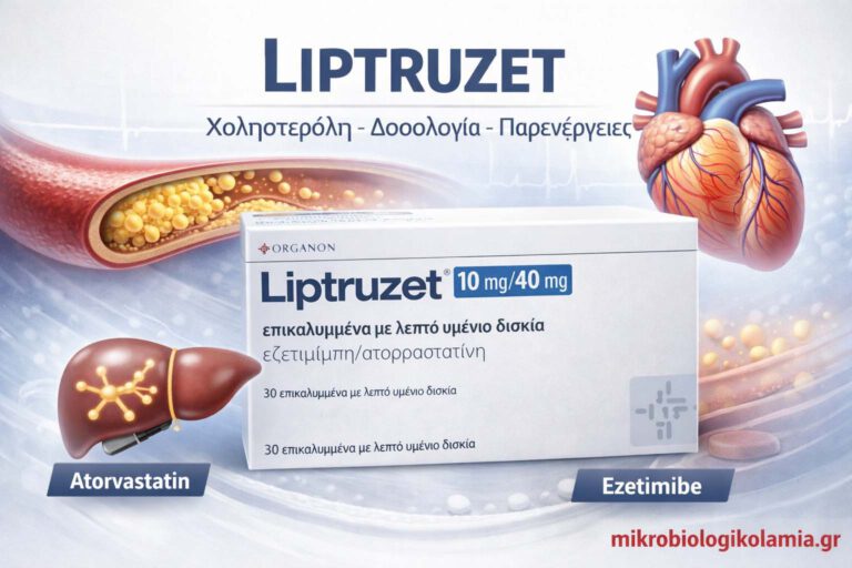 Liptruzet: Εζετιμίμπη/Ατορβαστατίνη, LDL, Δοσολογία & Παρενέργειες