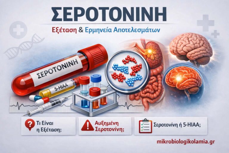 Σεροτονίνη εξέταση αίματος με σωληνάριο, 5-HIAA και εργαστηριακά φιαλίδια