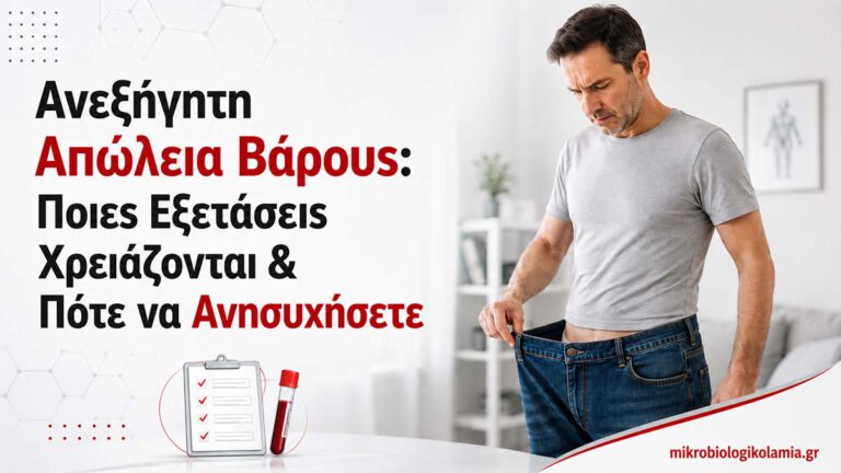 Ανεξήγητη απώλεια βάρους και εξετάσεις αίματος για διερεύνηση αιτιών