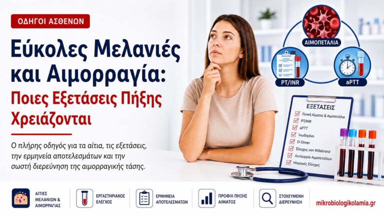 Εύκολες Μελανιές και Αιμορραγία: Εξετάσεις Πήξης