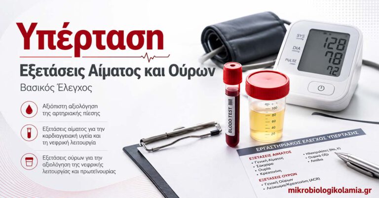 Υπέρταση: Εξετάσεις Αίματος και Ούρων για Βασικό Έλεγχο