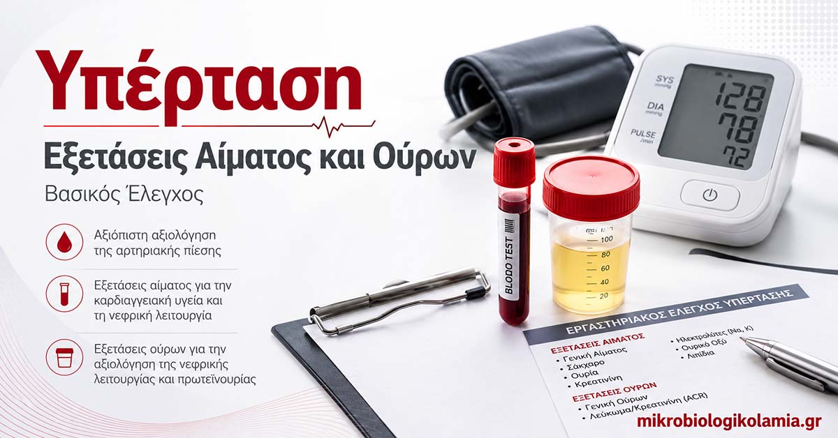 ypertasi exetaseis aimatos ouron mikrobiologikolamia