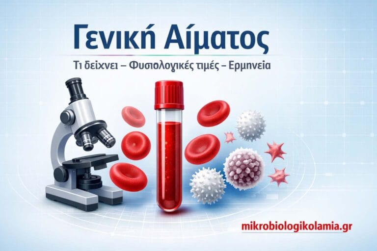 Γενική Αίματος: Τι δείχνει, φυσιολογικές τιμές και πότε να ανησυχήσω