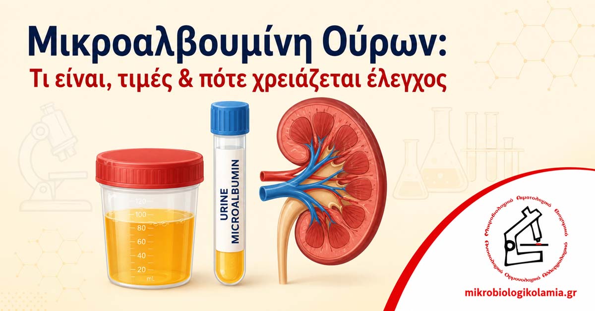 Μικροαλβουμίνη ούρων με δείγμα ούρων, σωληνάριο και νεφρό για έλεγχο νεφρικής λειτουργίας