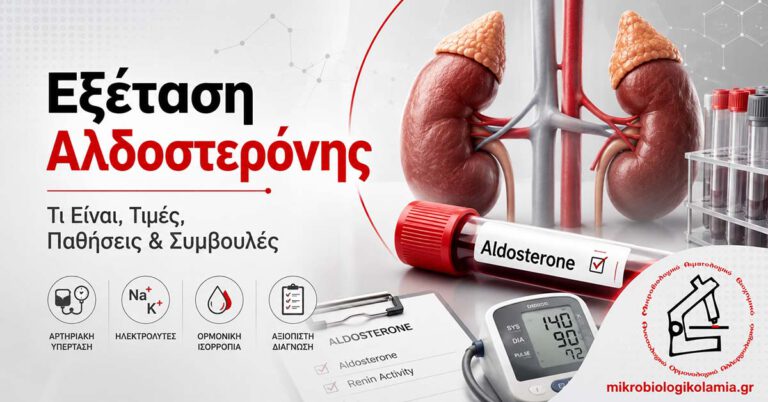 Εξέταση αλδοστερόνης με επινεφρίδια, νεφρούς, δείγμα αίματος, ηλεκτρολύτες και αρτηριακή πίεση – Μικροβιολογικό Λαμία