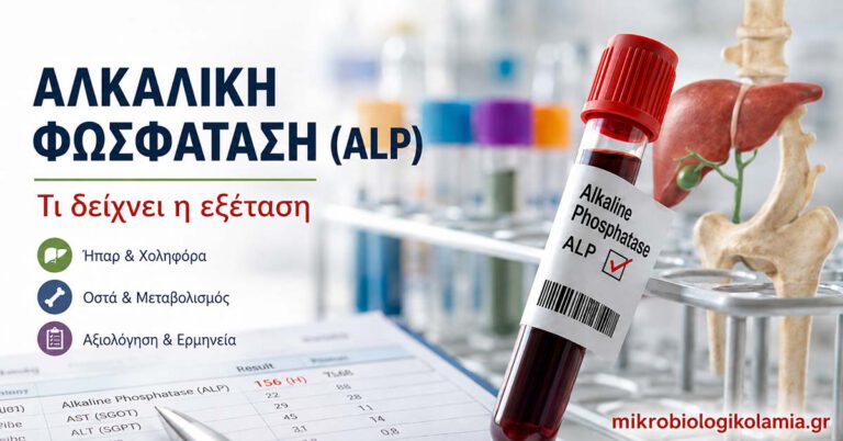 Αλκαλική φωσφατάση ALP εξέταση αίματος για ήπαρ χοληφόρα και οστά