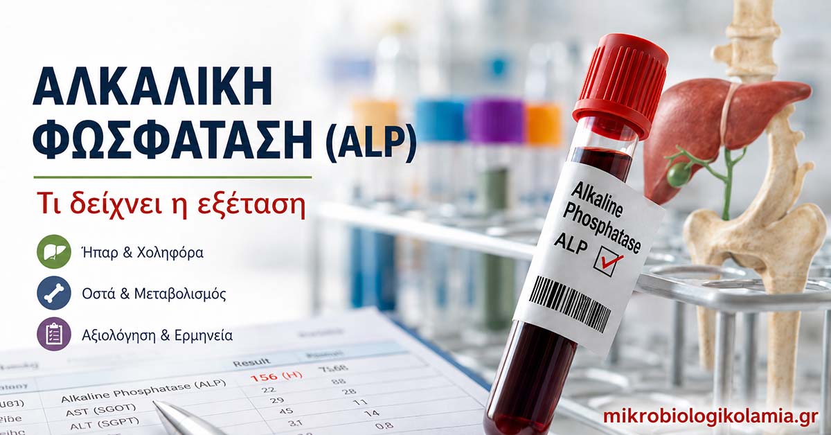 Αλκαλική Φωσφατάση (ALP): Τι δείχνει, υψηλή & χαμηλή τιμή, πότε ανησυχώ 1 Αλκαλική φωσφατάση ALP εξέταση αίματος για ήπαρ χοληφόρα και οστά
