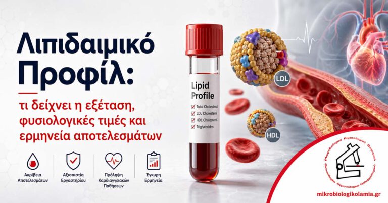 Λιπιδαιμικό Προφίλ – Τι Είναι, Τιμές, Ερμηνεία & Θεραπεία | Μικροβιολογικό Λαμίας 3 Λιπιδαιμικό προφίλ εξέταση αίματος με χοληστερόλη LDL HDL τριγλυκερίδια και ερμηνεία αποτελεσμάτων