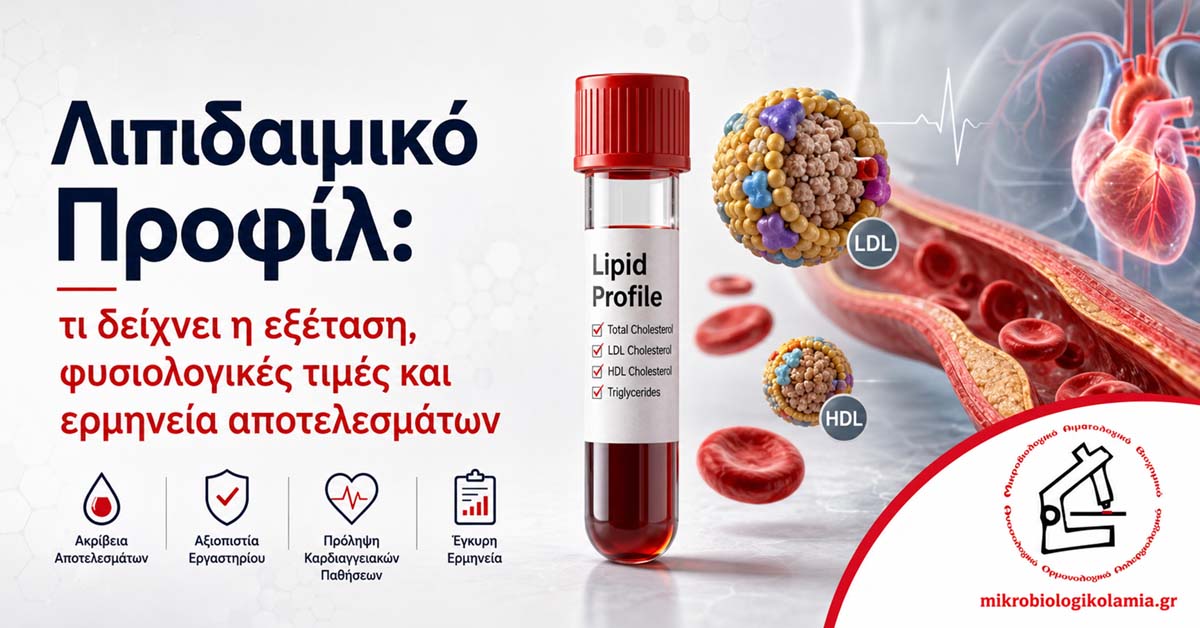 Λιπιδαιμικό Προφίλ – Τι Είναι, Τιμές, Ερμηνεία & Θεραπεία | Μικροβιολογικό Λαμίας