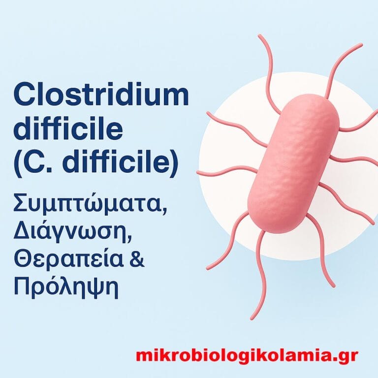 Clostridium difficile (C. difficile): Συμπτώματα, Διάγνωση, Θεραπεία & Πρόληψη