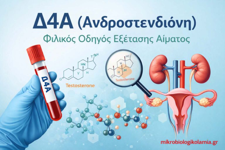 Δ4Α (Ανδροστενδιόνη) Εξέταση Αίματος – Τιμές, Ερμηνεία & Οδηγός Ασθενών