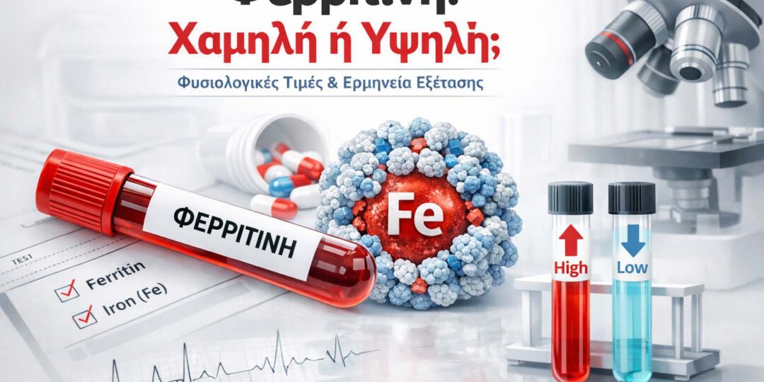 Φερριτίνη εξέταση αίματος με φιαλίδιο ΦΕΡΡΙΤΙΝΗ, φυσιολογικές τιμές, χαμηλή και υψηλή φερριτίνη