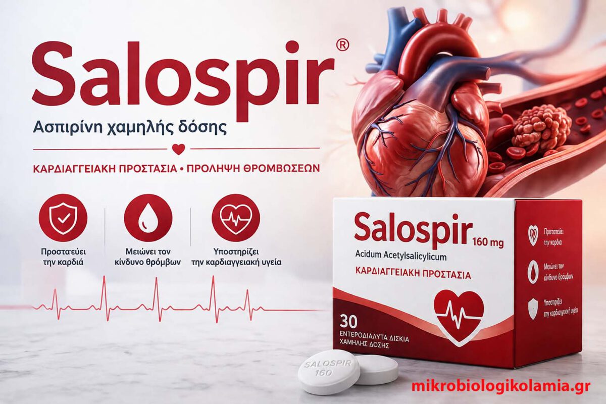 Salospir: Τι είναι, Χρήσεις, Παρενέργειες & Οδηγός για Ασθενείς 1 Salospir 160 mg – ασπιρίνη χαμηλής δόσης για καρδιαγγειακή προστασία και πρόληψη θρομβώσεων