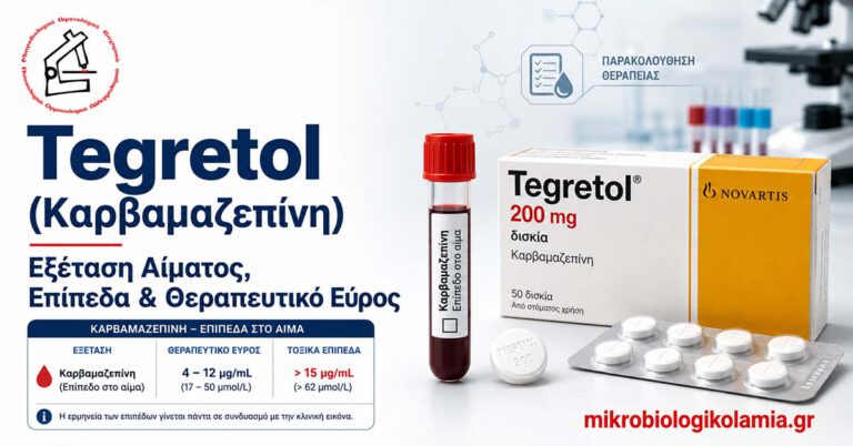 Tegretol καρβαμαζεπίνη με σωληνάριο αίματος και δισκία – επίπεδα στο αίμα και θεραπευτικό εύρος