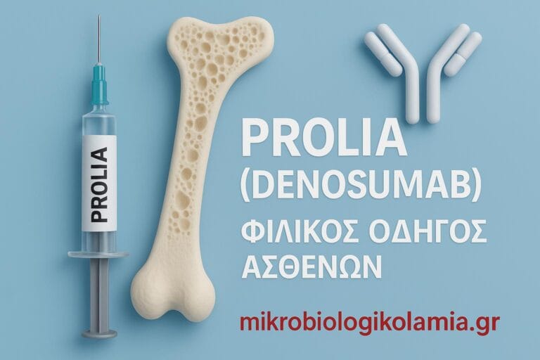 Prolia (Denosumab): Φιλικός Οδηγός για Ασθενείς – Δράση, Παρακολούθηση & Παρενέργειες