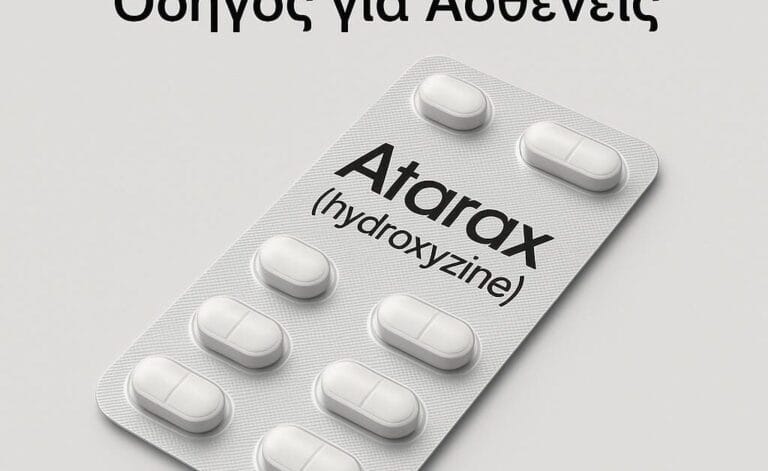Atarax (Hydroxyzine) – Δράση, Δοσολογία, Παρενέργειες & Οδηγός Ασφαλούς Χρήσης