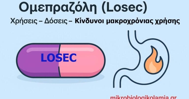 Ομεπραζόλη (Losec): Χρήσεις, δόσεις & κίνδυνοι μακροχρόνιας λήψης