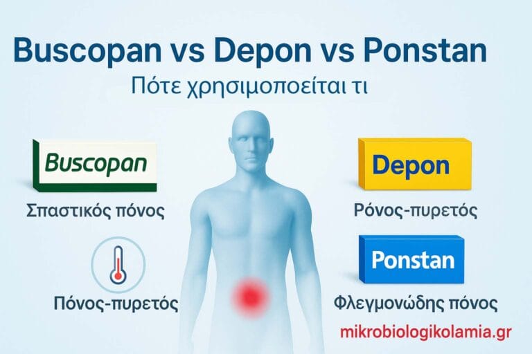 Buscopan vs Depon vs Ponstan: Πότε Χρησιμοποιείται Τι;