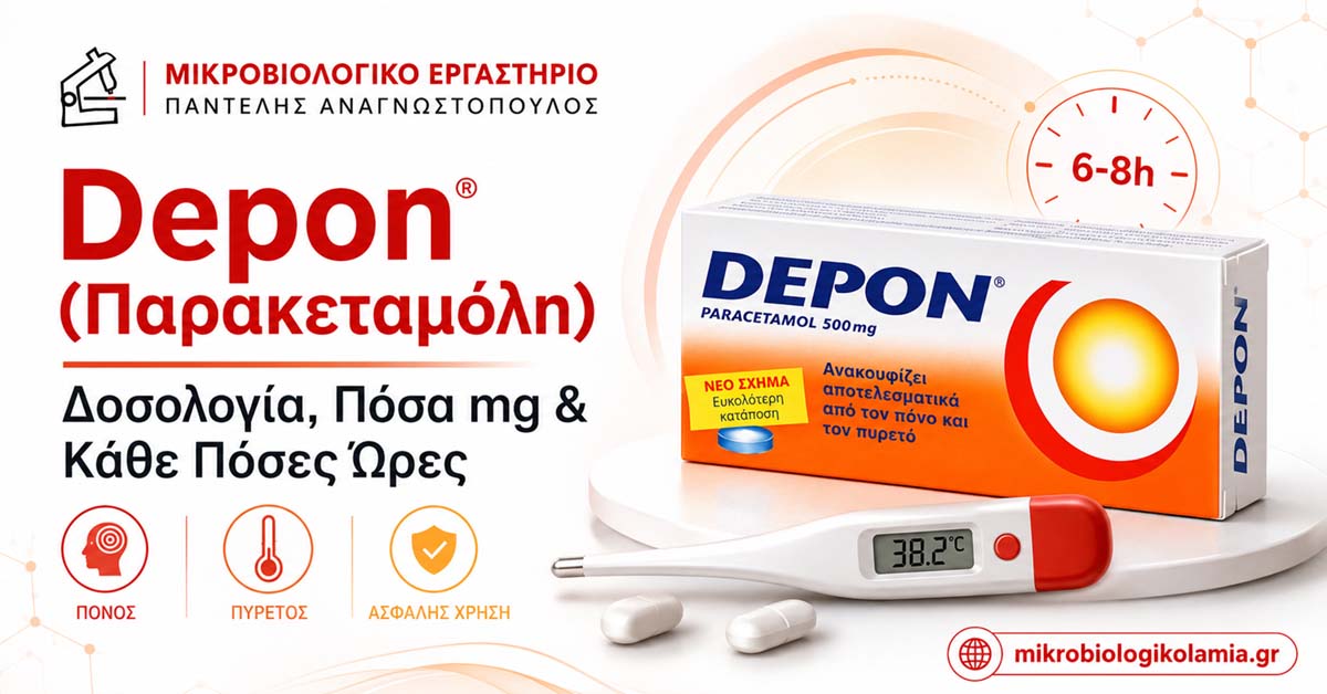 Depon παρακεταμόλη 500 και 1000 mg – δοσολογία και κάθε πόσες ώρες