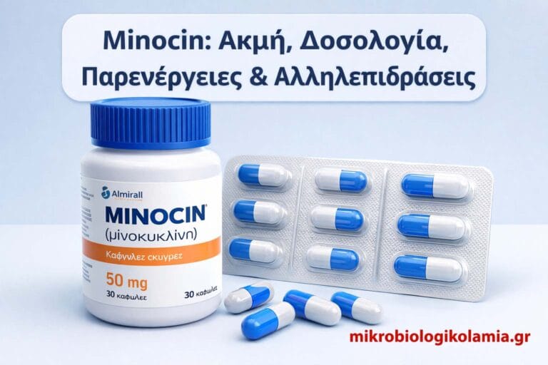Minocin: Ακμή, Δοσολογία, Παρενέργειες & Αλληλεπιδράσεις