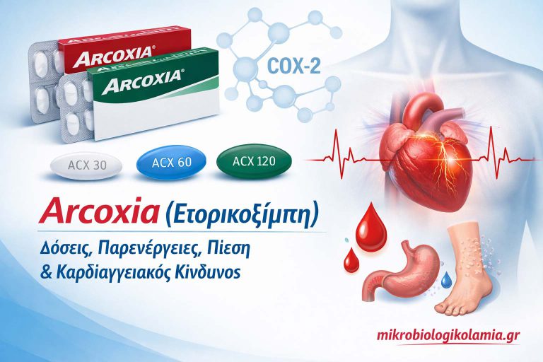 Arcoxia (Ετορικοξίμπη): Δόσεις 30-120mg, Παρενέργειες, Πίεση & Καρδιαγγειακός Κίνδυνος