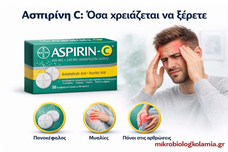 Ασπιρίνη C Αναβράζον: Δοσολογία, Παρενέργειες, Πυρετός & Πόνος