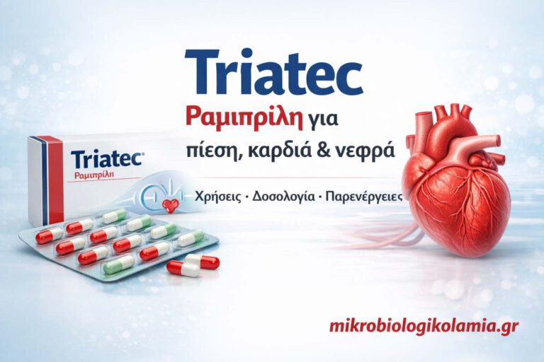 Triatec (Ραμιπρίλη): Χρήσεις, δοσολογία, παρενέργειες & εργαστηριακός έλεγχος