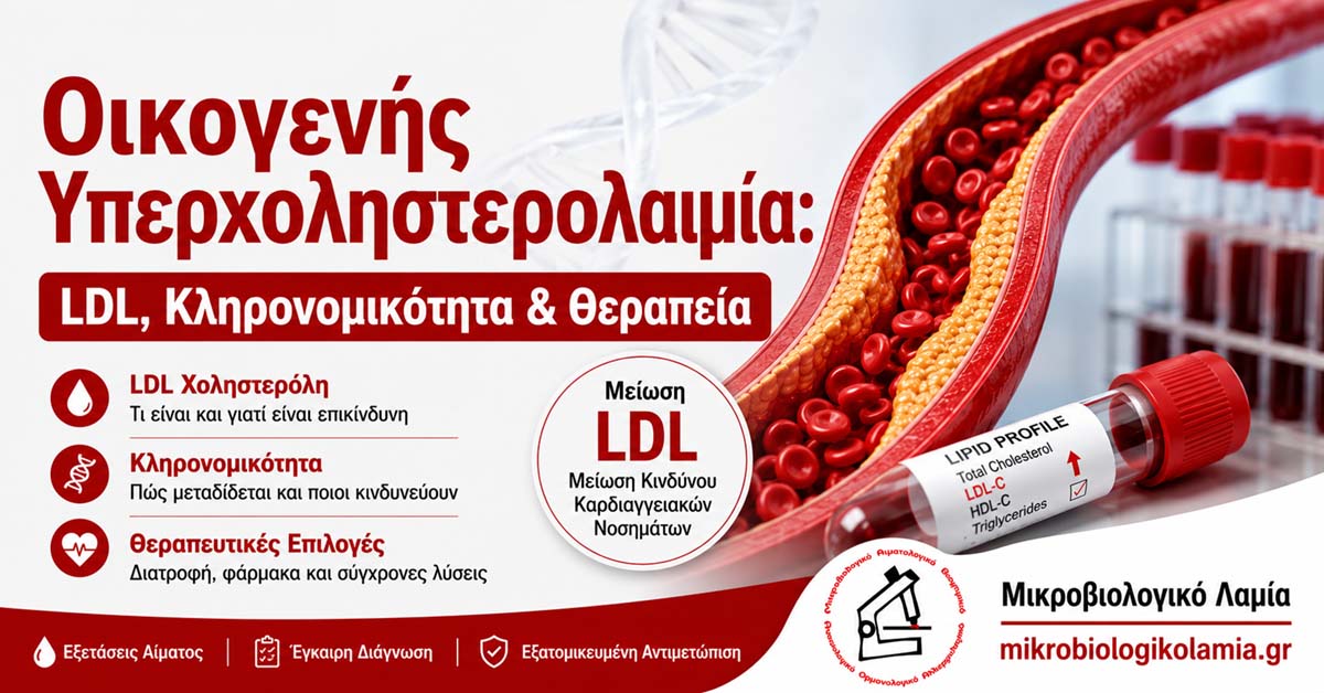 Οικογενής Υπερχοληστερολαιμία: LDL, Κληρονομικότητα & Θεραπεία 1 Οικογενής υπερχοληστερολαιμία με LDL χοληστερόλη, κληρονομικότητα, αρτηρία και εξέταση λιπιδαιμικού προφίλ
