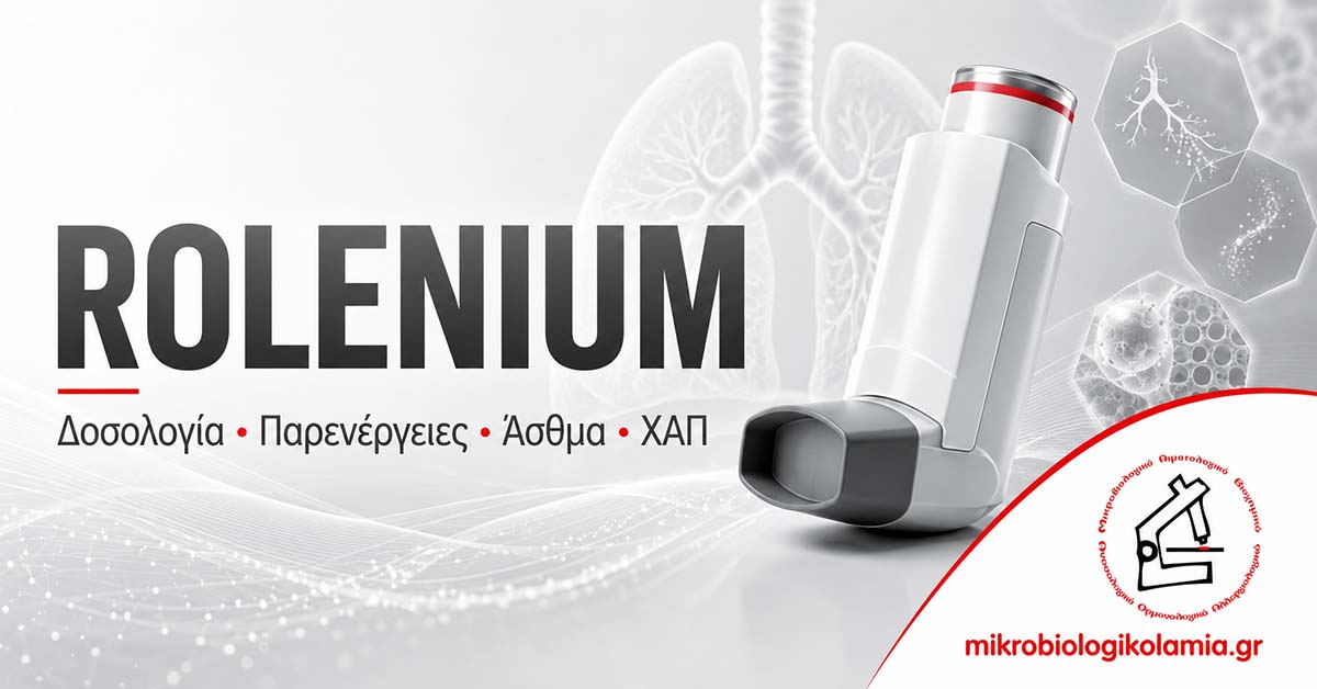 Rolenium δοσολογία παρενέργειες άσθμα ΧΑΠ φλουτικαζόνη σαλμετερόλη