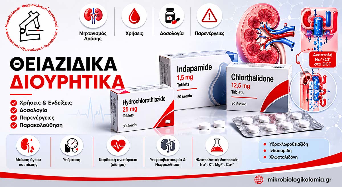 Θειαζιδικά Διουρητικά: Ινδαπαμίδη & Υδροχλωροθειαζίδη