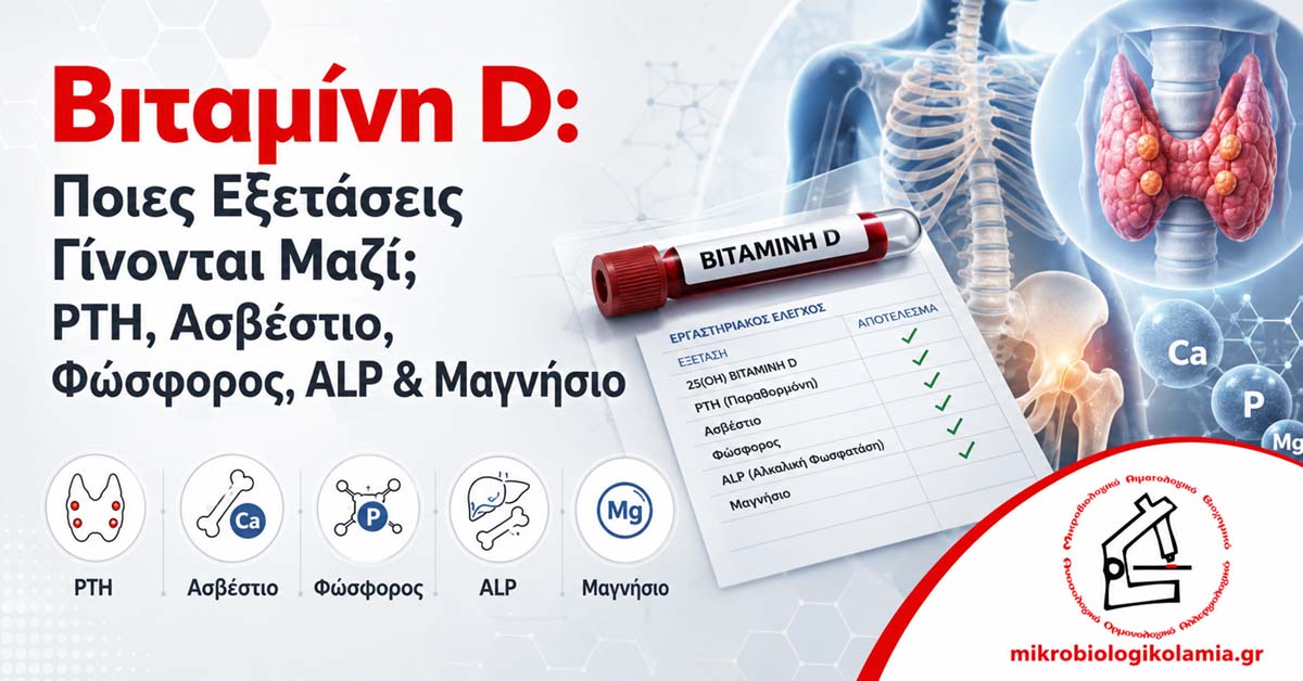 Βιταμίνη D Εξετάσεις: PTH, Ασβέστιο, Φώσφορος, ALP & Μαγνήσιο