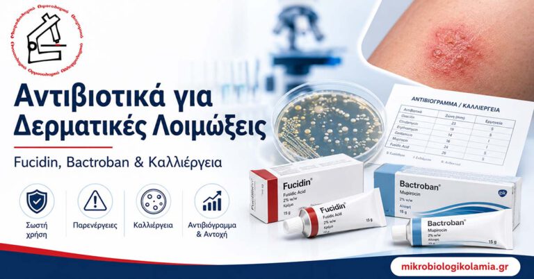 Αντιβιοτικά για δερματικές λοιμώξεις με Fucidin, Bactroban, καλλιέργεια και αντιβιόγραμμα