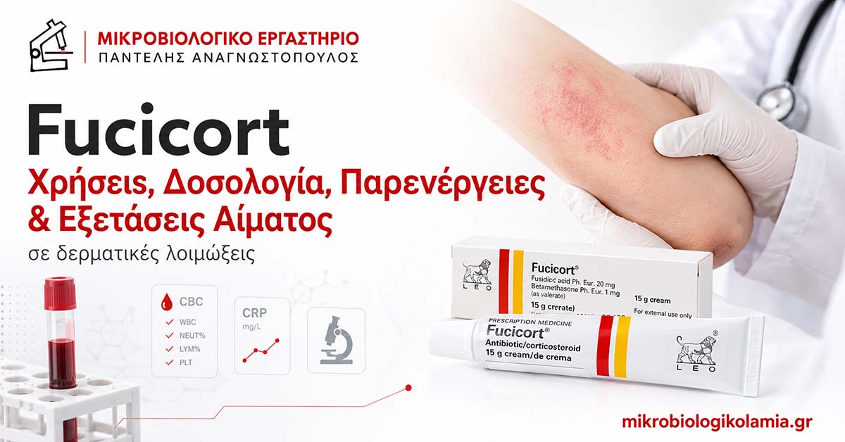 Fucicort: χρήσεις, δοσολογία, παρενέργειες και εξετάσεις αίματος σε δερματικές λοιμώξεις