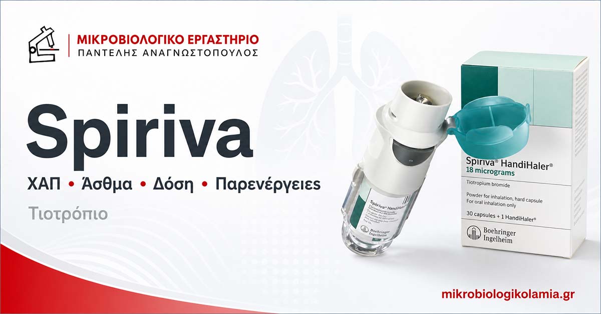 Spiriva: Χρήσεις σε ΧΑΠ και Άσθμα, Δόση, Παρενέργειες & Εξετάσεις