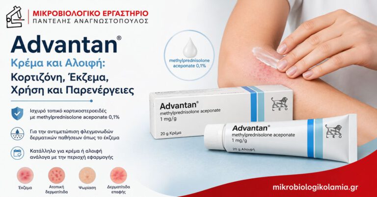 Advantan Κρέμα και Αλοιφή: Χρήση, Έκζεμα και Παρενέργειες 1 Advantan κρέμα και αλοιφή με methylprednisolone aceponate 0,1% για έκζεμα και φλεγμονώδεις δερματοπάθειες