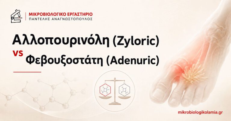 Αλλοπουρινόλη Zyloric vs φεβουξοστάτη Adenuric για ουρικό οξύ και ουρική αρθρίτιδα