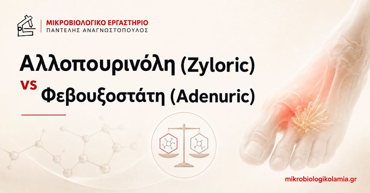 Αλλοπουρινόλη Zyloric vs φεβουξοστάτη Adenuric για ουρικό οξύ και ουρική αρθρίτιδα