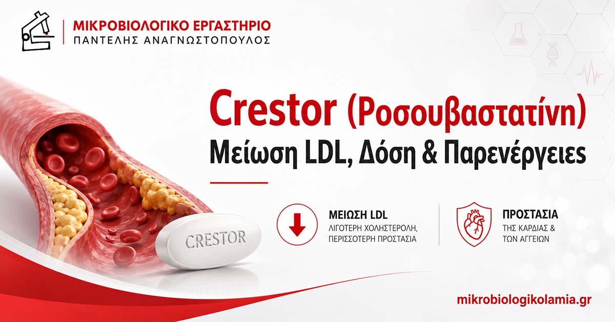 Crestor ροσουβαστατίνη – LDL, λιπιδαιμικό προφίλ, ALT AST και CK CPK