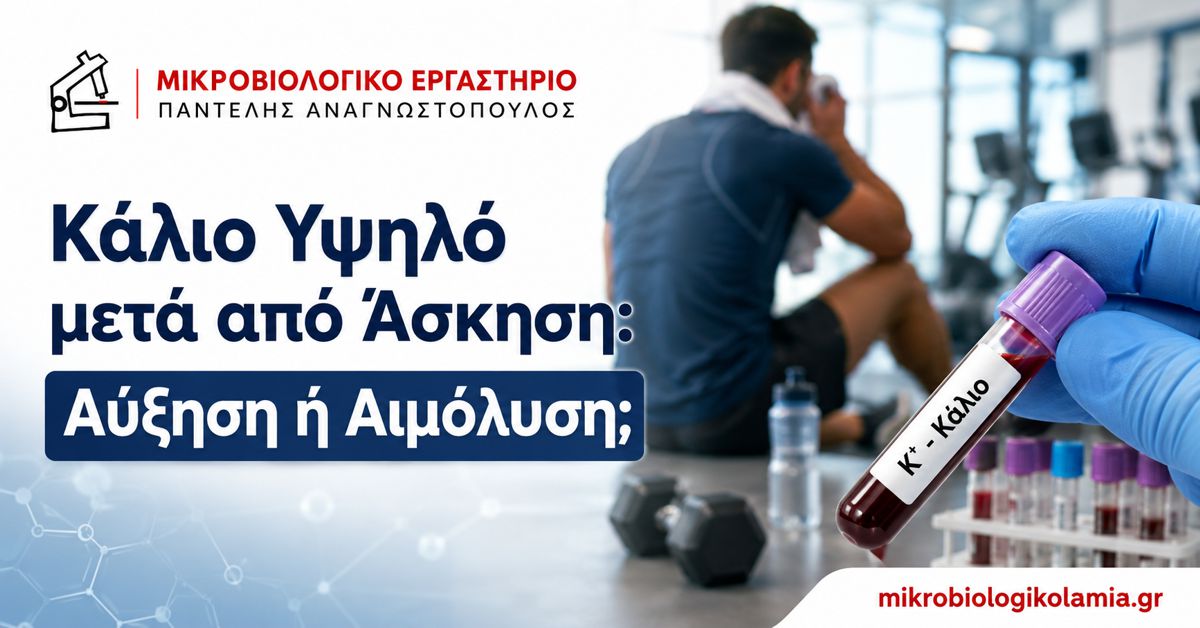 Κάλιο Υψηλό μετά από Άσκηση: Αύξηση ή Αιμόλυση; 1 Κάλιο υψηλό μετά από άσκηση – πραγματική αύξηση ή αιμόλυση του δείγματος