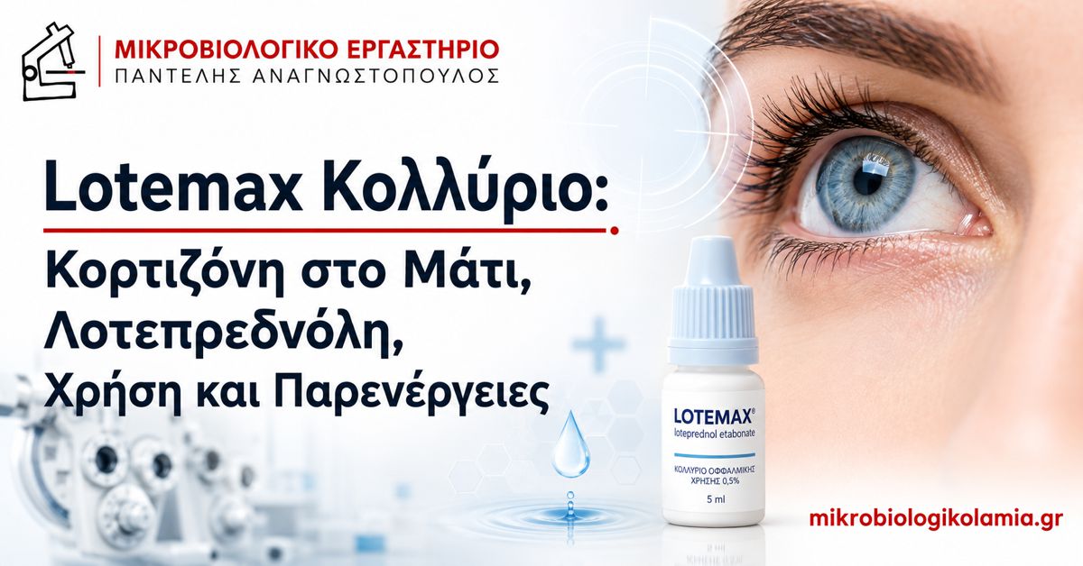 Lotemax Κολλύριο: Χρήση, Δοσολογία και Παρενέργειες 1 Lotemax κολλύριο με λοτεπρεδνόλη για οφθαλμική φλεγμονή, χρήση και παρενέργειες